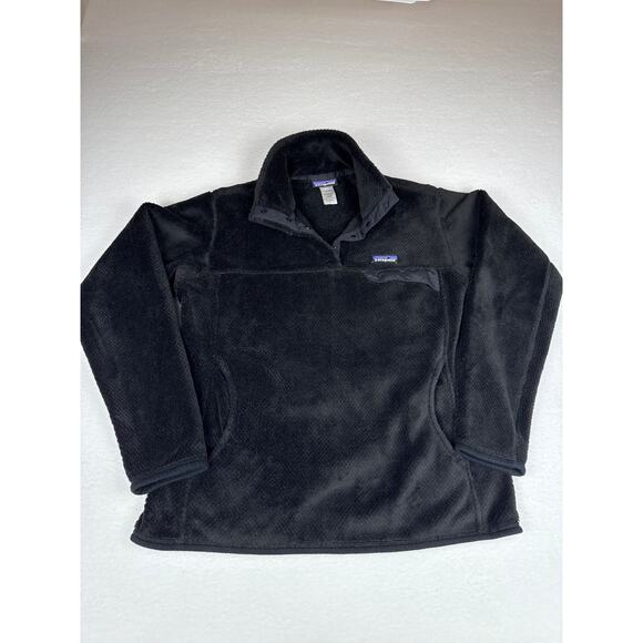 Patagonia re tool black T snap fleece women’s large - Picture 1 of 9